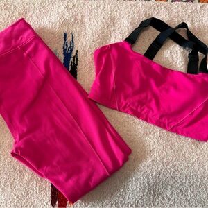 ALO Yoga Bright Pink Activewear Set